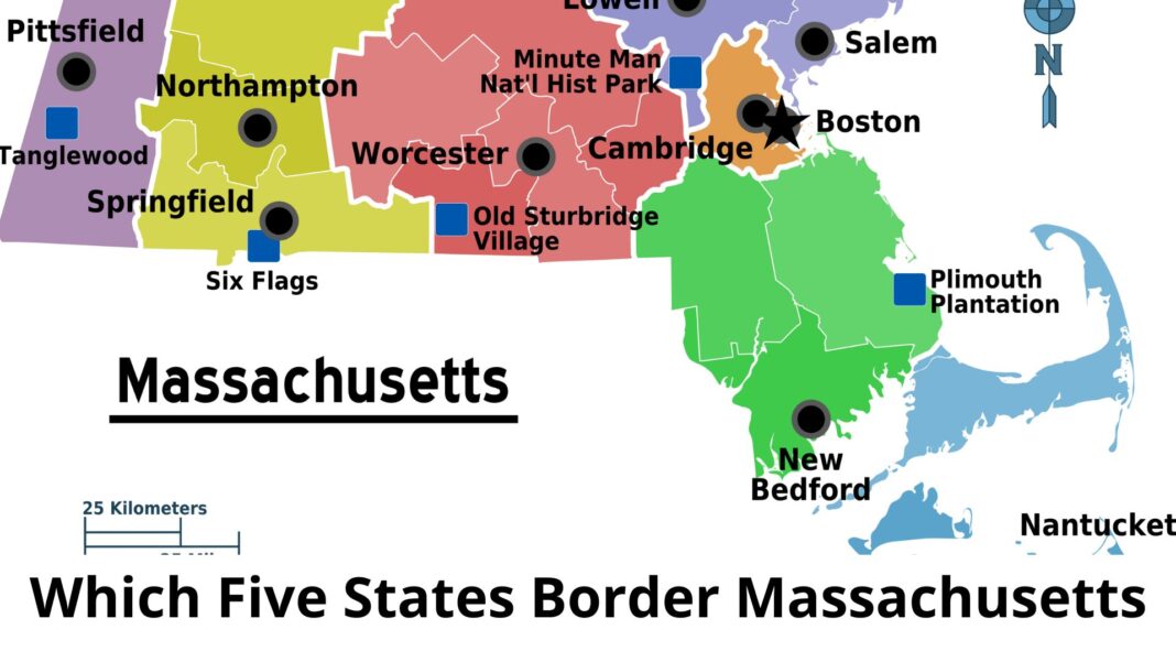 Which Five States Border Massachusetts