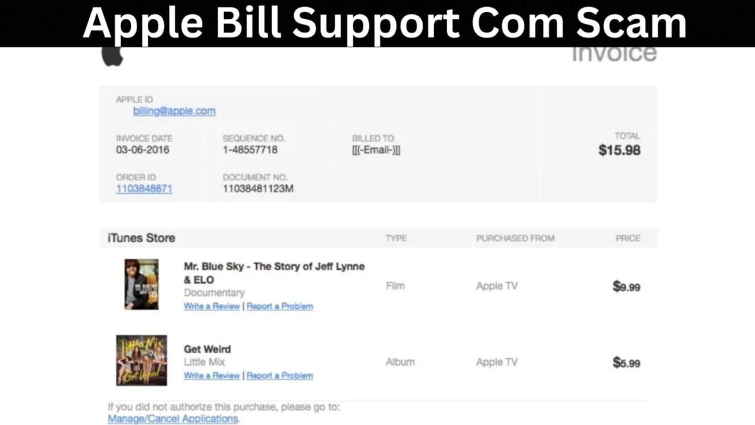 Apple Bill Support Com Scam